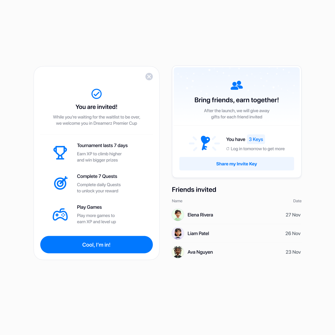 Invite-feature design