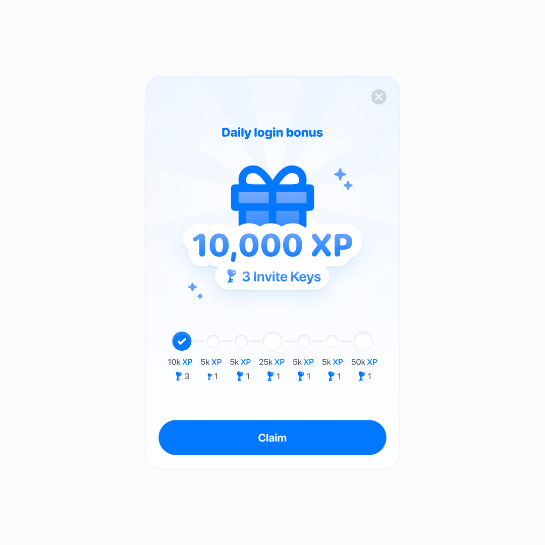 Daily login popup