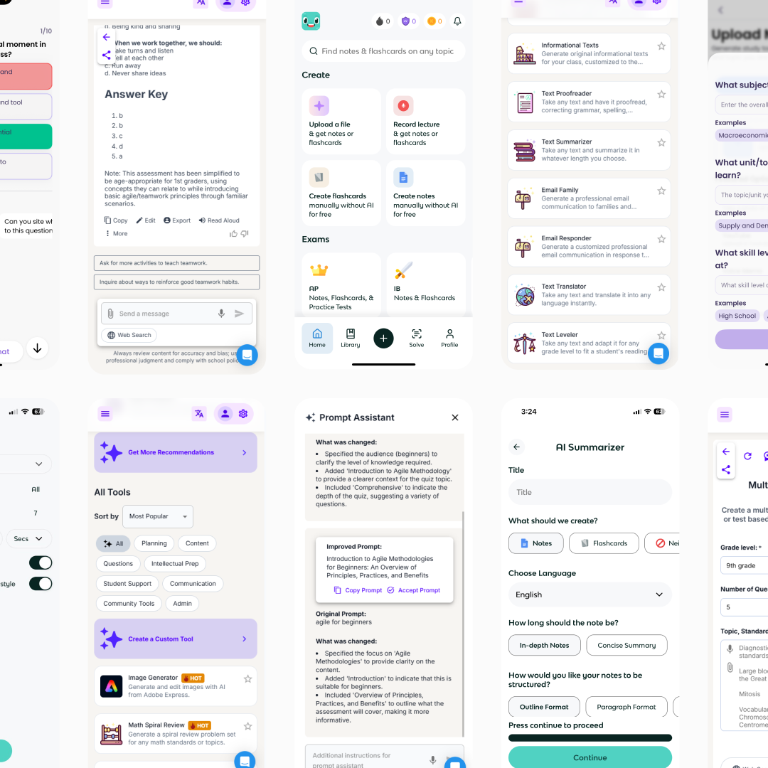 Competitor learning apps with extensive manual setup