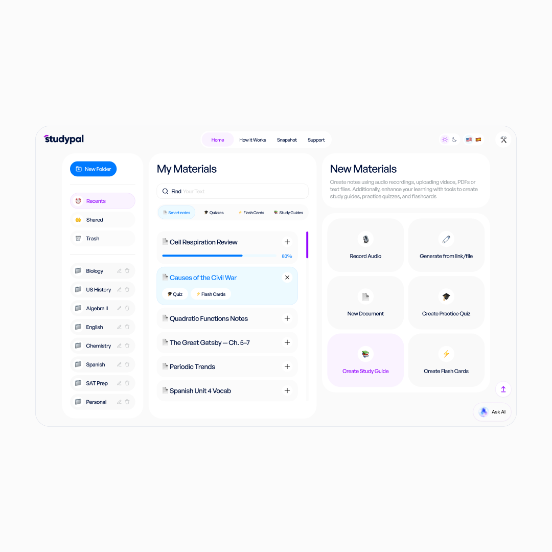 Studypal before the redesign
